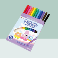 Lot de 12 marqueurs feutres lavables colorés pour dessin, fournitures scolaires, cadeau pour enfants, ensemble de marqueurs artistiques