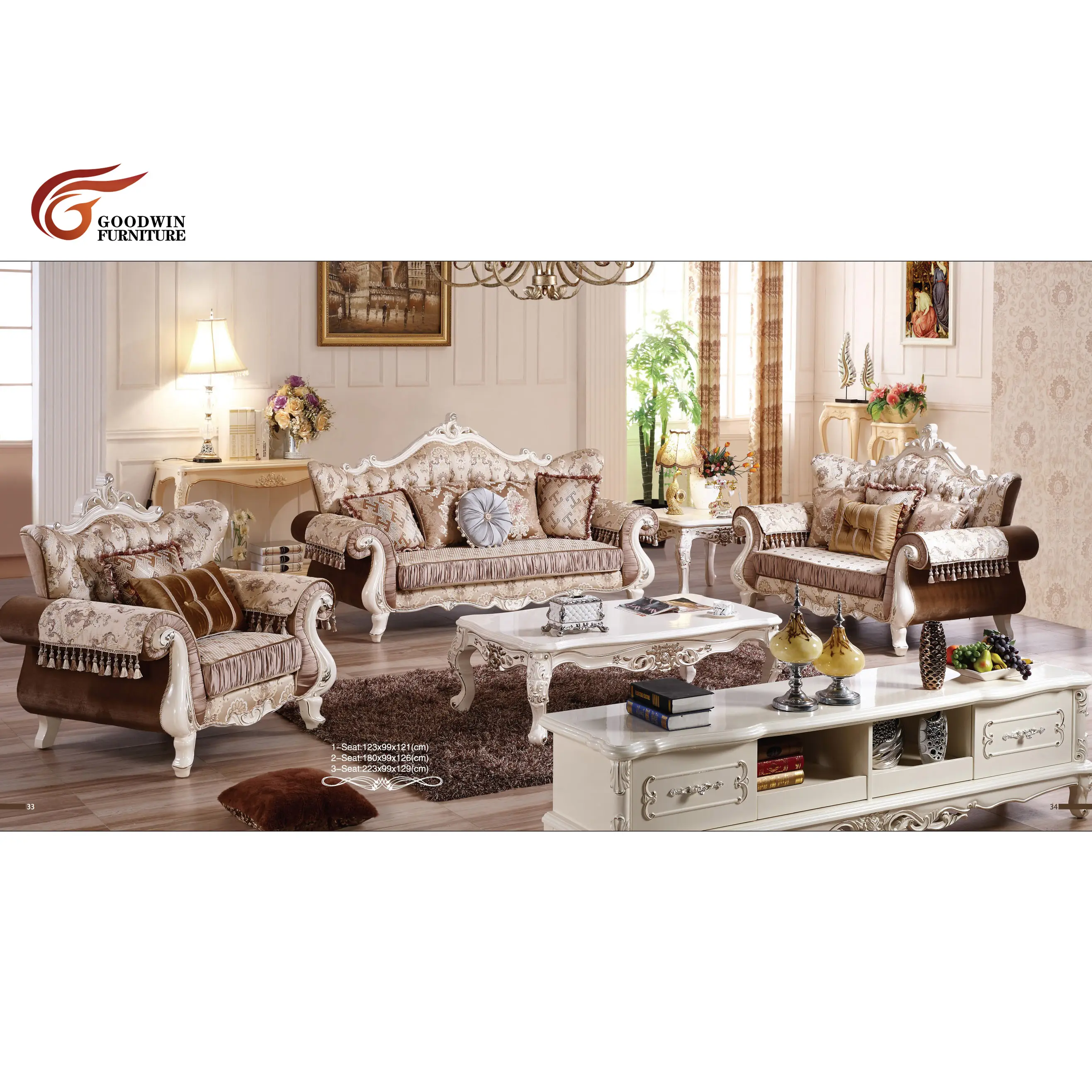 Set Sofa Klasik Victorian Desain Gambar Mebel Ruang Tamu Set Sofa WA545