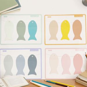 Customized Creative PET Fish-Shaped Self-Adhesive <b>Bookmark</b> Stickers Colorful School Supplies Labels for Study Office - Product Image 1