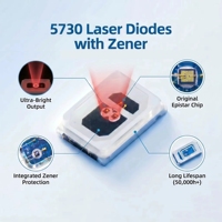 Diode LED SMD 2835 5730 660nm 820nm 850nm 7mW 12V Lumière Rouge IR, puce Epistar pour la luminothérapie médicale, les appareils de beauté et les soins de la peau
