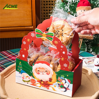Gâteau portable de Noël mat prêt en stock et boîte à biscuits Matériau en papier PET durable biodégradable pour l'emballage des aliments