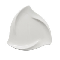 Vente en gros en vrac assiette à dîner en porcelaine blanche en forme d'angle assiettes en céramique de sublimation pour restaurant