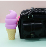 Porte-monnaie en silicone motif crème glacée, porte-clés, portefeuille, pochettes de créateur, étui pour baume à lèvres, brillant à lèvres, rouge à lèvres, étuis pour écouteurs
