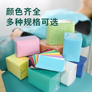 Black disposable <b>nail</b> art <b>table</b> mat, dental bib, waterproof scarf, colored untie dental mat - Product Image 5