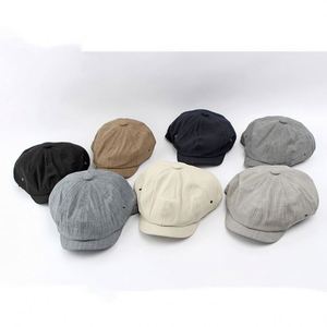 Summer Breathable Vintage British Beret <b>Hat</b> <b>for</b> Men Daily Casual Solid Color 8 Panels Newsboy <b>Hat</b> - Product Image 3