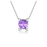 Vente en gros de collier Moissanite en argent sterling S925 à quatre griffes pour femmes pendentif chaîne clavicule de luxe accessoires de bijoux en argent