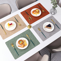 Set de table rectangulaire moderne en cuir PU personnalisé Ychon, résistant à la chaleur, antidérapant, imperméable, écologique, durable, 30 cm, pour table à manger