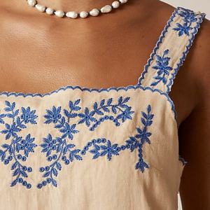 Vestido de Lino Elegante Personalizable para Mujer, con Tirantes Finos, Sin Mangas, Espalda Descubierta, Estilo Veraniego - Product Image 2