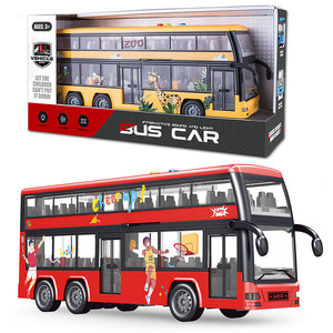 BEFLY <strong>Red</strong> Inertia Plastic Model Double Decker <strong>Bus</strong> <strong>Toy</strong> with Opening Doors EN71 Certified for Ages 5-13+ - Product Image 1