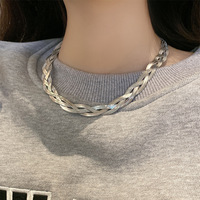Collier et bracelet en chaîne de bijoux en acier inoxydable tissé à la main, tendance, argent, or, or rose, 3 couleurs, haute qualité
