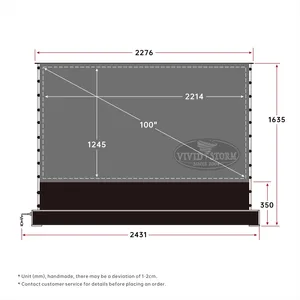 VIVIDSTORM S PRO P 100 Inch Sound Transparent Perforated Electric Tension Floor Screen UST ALR Laser Projection Screen Movie