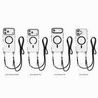 Coque transparente magnétique intégrée antichoc avec sangle bandoulière et grande fenêtre pour appareil photo, anti-jaunissement, pour iPhone 18 17 16 Pro Max