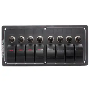 8 Group High quality custom marine rocker switch panel 4 Way combination waterproof boat switch panel for car,yacht,rv