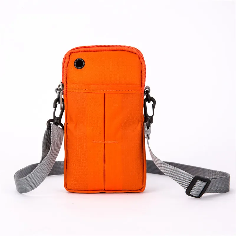 Nylon waterproof cross-body mobile phone money bag multi-function wrist arm bag