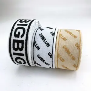 Sabuk elastis Jacquard rajut anyaman poliester lebar warna kustom ramah kulit untuk bando wig GYM