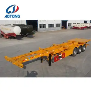 2021 AOTONG 3 Axles 40ft Gooseneck Skeleton Dual Combo Semi Trailer/skeleton Container Semi Trailer