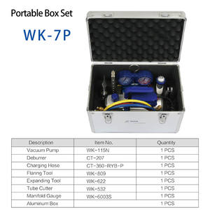 DSZH WK-7P Portable Box Set Mini Vacuum Pump Carregamento mangueira Expandindo Ferramentas Flaring 2-valve <span class=keywords><strong>Manifold</strong></span> <span class=keywords><strong>Gauge</strong></span> Cortador de alumínio HVAC - Product Image 4