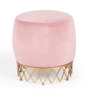 Taban kadife yuvarlak sandıklı tabure yuvarlak puf paslanmaz çelik ev mobilyaları oturma odası mobilya Modern ahşap - Product Image 1