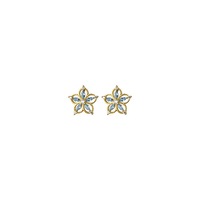 Boucles d'oreilles clous en argent sterling 925 avec zircon cubique, motif fleur, serti clos, design pétale, bijoux de mariée pour femme