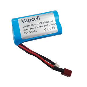 Vapcell OEM 18650 Paquete de batería 2S1P 7,4 V 3500mAh Paquete de batería recargable de iones de litio con conector en T XT30 - Product Image 3