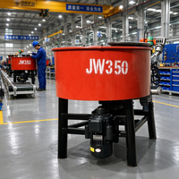 Mélangeur à béton Wodun JW350 Mini Pan 350L à bouche plate, mélangeur forcé pour pavés et briques autobloquantes pour machine à blocs