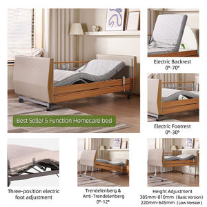 Cama Médica de Madera Tecforcare para Cuidado en el Hogar, Ancianos, Pacientes Mayores, Soporte para Sueros, Muebles de <span class=keywords><strong>Hospital</strong></span>, Cama para Pacientes para Uso Doméstico - Product Image 3