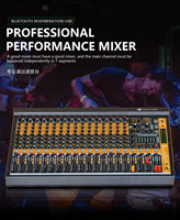 Console de mixage audio professionnelle GAX-MV16 16 canaux avec 99 DSP intégrés, lecture MP3 Bluetooth pour sonorisation et événements