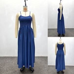 J9574 Abito Lungo Estivo da Donna Trendy, Elegante e Casual, Senza Maniche, Stile A-Line, Sexy Streetwear - Product Image 4