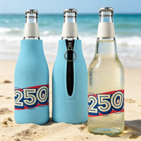 Manchon isotherme personnalisé pour bouteille de bière avec fermeture éclair, en néoprène, portable et pliable pour bouteille de bière