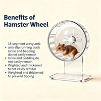 Rueda de Ejercicio Silenciosa para Hámster, 17 cm, Plástico Ecológico, Linda y Moderna, con Base Antideslizante Estable para Mascotas Pequeñas, Fitness en Jaula