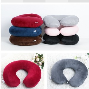Almohada de cuello de felpa en forma de U de color sólido, 28x26x14cm, cojín de apoyo para viajes, para uso general - Product Image 4