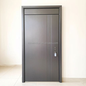 Pintu Masuk Keamanan Baja Villa Hotel Apartemen Desain Modern Kustom Pintu Utama Mewah Pintu Depan Ayun Anti Peluru - Product Image 5