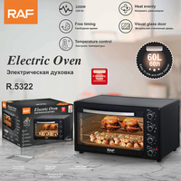 Four électrique RAF R.5322 60L 2200W, 4 modes, rôtissoire, four à air chaud, lumière, 80 à 230°C, 60 min, VDE, Horno Electrico pour rôtissage quotidien