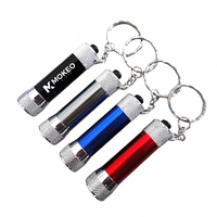 Senter Mini 5 LED Logo Kustom, Senter Gantungan Kunci dari Aluminium Alloy untuk Iklan Perusahaan & Promosi Luar Ruangan