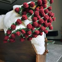 Handgefertigte Häkel-Blumenstrauß-Decke für Sofa mit 3D-Blumenrand für Luxuriöse Weiche Gestrickte Runde Wurfdecken als Geschenk für Kinder