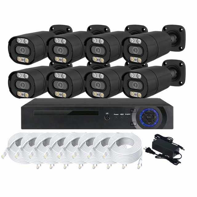 4K HD Ultra Intelligent 8MP Outdoor Full Color Night Vision Security Camera System IP 8CH POE Kit CCTV NVR Network Camera