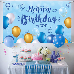<span class=keywords><strong>Toile</strong></span> <span class=keywords><strong>de</strong></span> <span class=keywords><strong>fond</strong></span> bleue Joyeux <span class=keywords><strong>Anniversaire</strong></span> pour adultes, garçons, bébés, en polyester durable 150x90cm, bannière <span class=keywords><strong>de</strong></span> fête, ballons, décorations murales personnalisées - Product Image 2