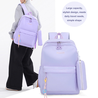 Ensemble de sacs à dos étudiants imperméables 3 pièces grande capacité, couleur pastel, mignon