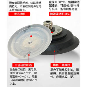 Ventosa de silicona plana para aspiradora robótica SMC ZP2-TB10/15/20/25/30MTN/MTS-H5, piezas de boquilla - Product Image 5