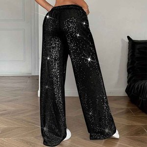 CJ- <span class=keywords><strong>Pantaloni</strong></span> da <span class=keywords><strong>Donna</strong></span> con Paillettes Lucide, Vita Elastica, Gamba Dritta, Casual e Traspiranti, <span class=keywords><strong>Pantaloni</strong></span> Glitterati per Signore - Product Image 3