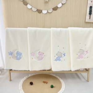 Couverture Bébé <span class=keywords><strong>Minky</strong></span> Nouveau-né Chaude et Douillette, Couverture d'emmaillotage Personnalisée Anti-boulochage pour le Temps sur le Ventre, Lavable en Machine - Product Image 1