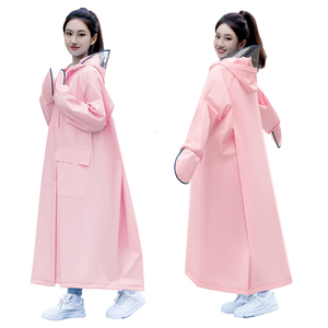 Imperméable en EVA pour adultes avec capuche à double bord détachable, poignets élastiques et gants intégrés - Randonnée, portable et tendance, unisexe - Product Image 1