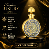 Bouteilles d'huile d'Oud en verre décoratives personnalisées, vides, faites à la main, de 150 ml, pour la présentation d'attar, usage personnel et industriel