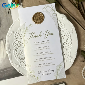 Nouvelles invitations <span class=keywords><strong>de</strong></span> mariage élégantes avec impression aquarelle à motifs floraux, avec enveloppe et pompon, personnalisation acceptée - Product Image 2
