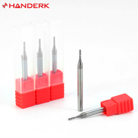 HANDERK ensemble de fraises à bout plat en carbure monobloc HRC45 fraise à 4 cannelures pour outil de coupe CNC