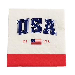 Servilletas de Papel Biodegradables Modernas de 3 Capas con la Bandera Americana, Personalizadas para Cócteles, Patrióticas, Día de los Veteranos, Día de las Elecciones, 4 de Julio, Día de la <span class=keywords><strong>Independencia</strong></span> - Product Image 5
