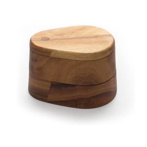 Salière en bois d'acacia avec design pivotant à double couche, boîte à épices <span class=keywords><strong>gourmet</strong></span> en bois de fer - Product Image 5