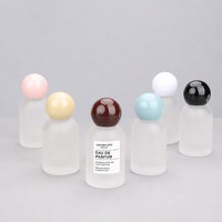 Flacon de parfum à étiquette privée, rond, 30 ml, 50 ml, 100 ml, en verre transparent givré, vaporisateur de luxe, flacon de parfum vide avec boîte personnalisée