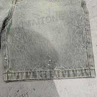 Shorts en denim pour homme, style streetwear, surdimensionnés, lourds, en denim 100% coton, effet délavé personnalisé, ornés de cristaux, vintage, jorts