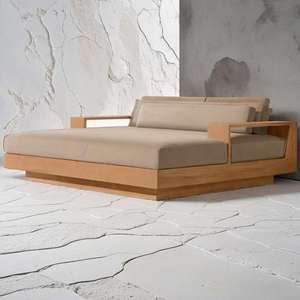 New Arrival Luxury Style Garden Leisure Daybed <b>Outdoor</b> Sunbed Patio <b>Sofa</b> Luxury Teak Double Chaise - Product Image 1